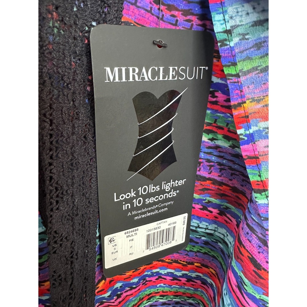 NWT Miraclesuit Carnivale Caftan Swimsuit Cover-Up Multi Color Striped Small - Picture 9 of 14